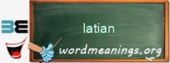 WordMeaning blackboard for latian
